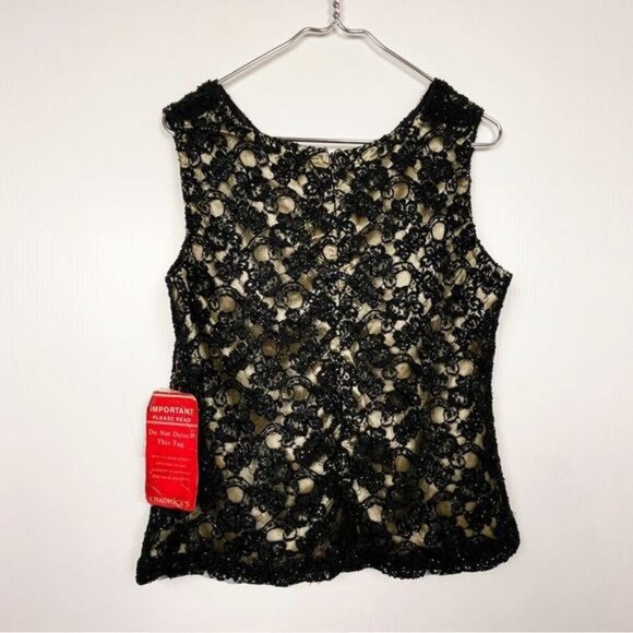 CACHET Black beaded Embellished sleeveless blouse size 10 - Picture 2 of 8
